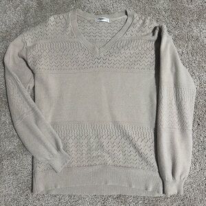 Amazon Light Tan V-Neck Sweater